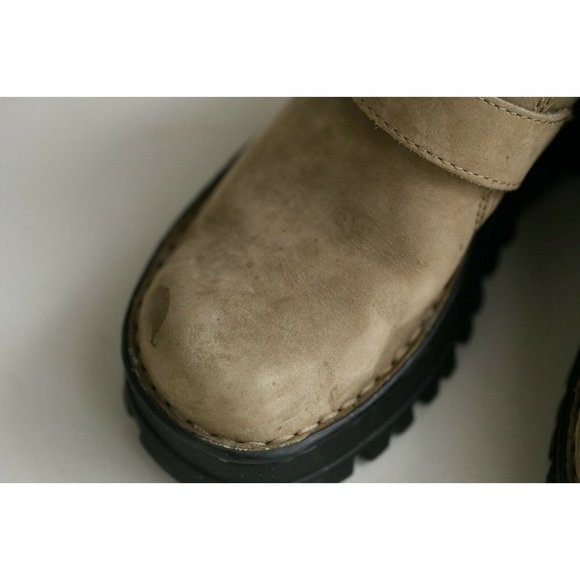 CAT Lug Sole Beige Nubuck Beige Suede Chunky Round toe slide - Picture 8 of 10